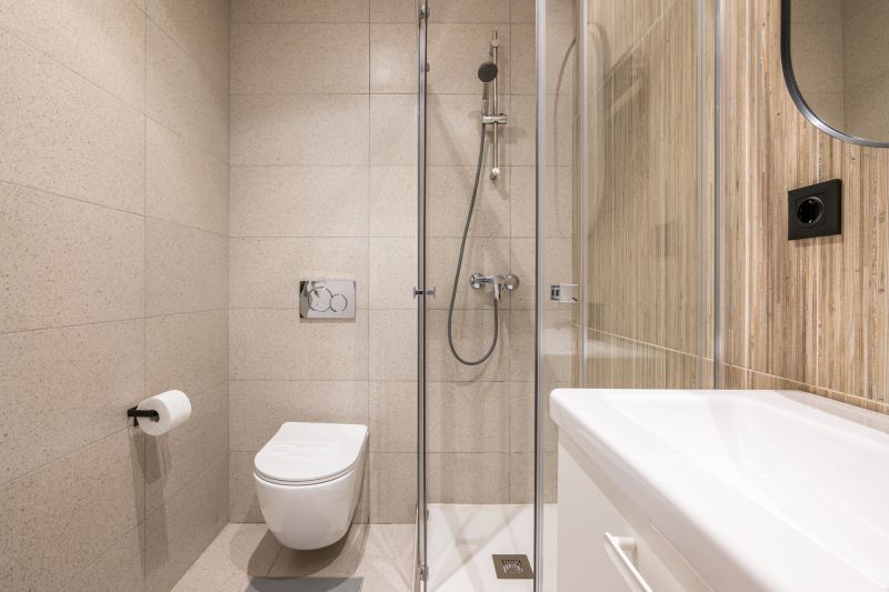 Shower with Space-Saving Door